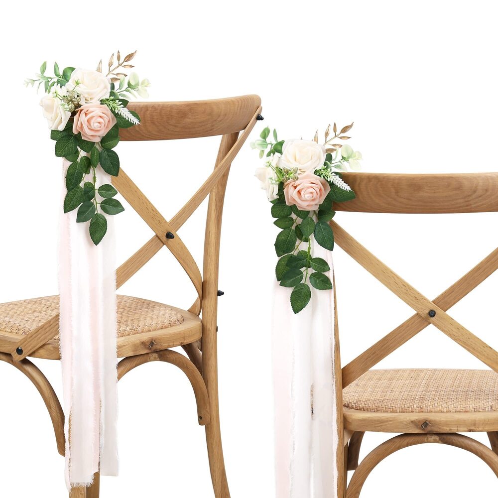 6827 Wedding Aisle Decorations - Set of 10 Pew Flowers - Artificial Roses &